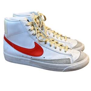 Nike Sneaker Blazer Mid '77 Vintage High Top Leather White Habanero Red Men’s 9